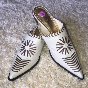 BCBGirls bone colored mules size 8